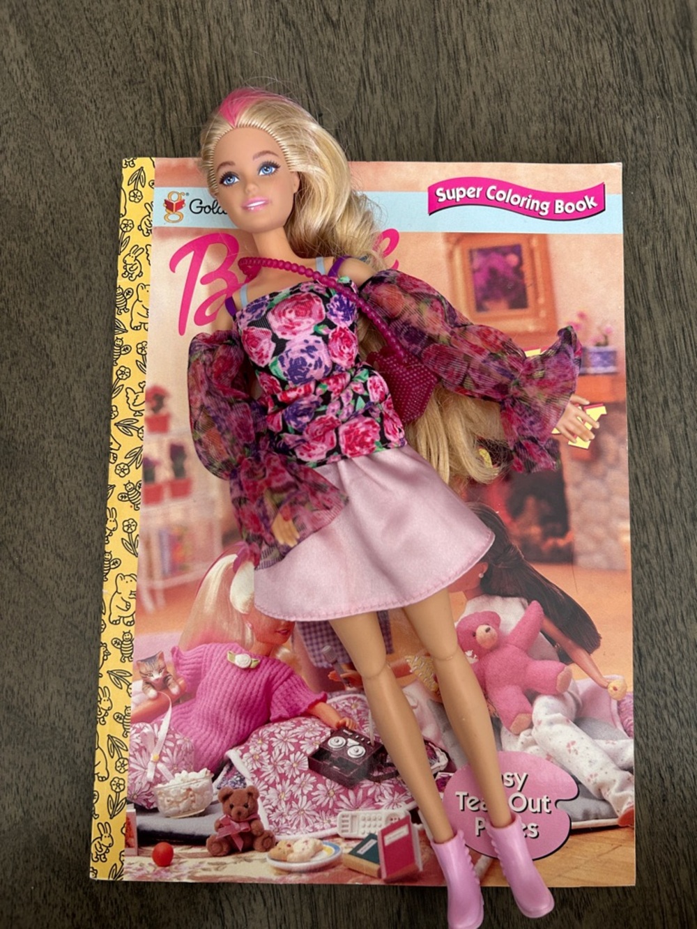 Barbie Pink Floral Outfit with Sheer Sleeves